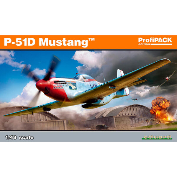 eduard 82102 P-51D Mustang profiPACK 1/48 Kit en plástico para montar y pintar, incluye piezas en fotograbado y mascarillas. Hoja de calcas con 6 decoraciones.