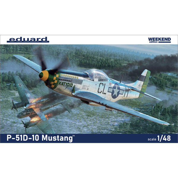 EDUARD 84184 North American P-51D-10 Mustang Weekend Edition Maqueta en plástico para montar y pintar. Hoja de calcas con 4 decoraciones. Escala 1/48