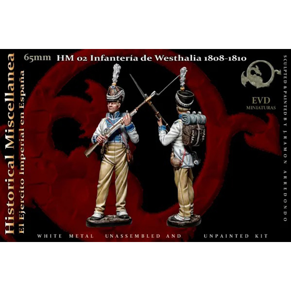 El viejo dragon Infantería de Westphalia 1808-1810 Figura de colección en metal blanco para montar y pintar.