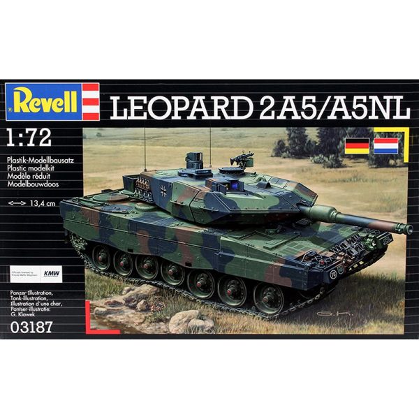 revell 03187 Leopard 2A5/A5NL 1/72 Kit en plástico para montar y pintar. Incluye cadenas por tramo y eslabón.