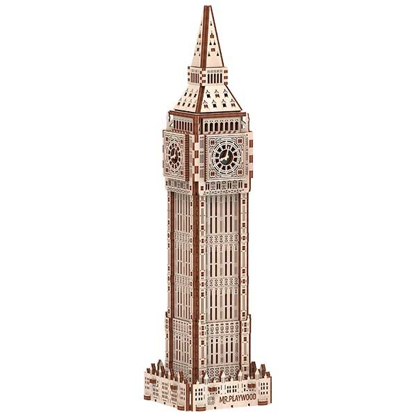 Mr. Playwood Big Ben Kits de construcción en madera contrachapada de alta calidad con las piezas precortadas. Fácil montaje sin pegamento, un gran entretenimiento para toda la familia.