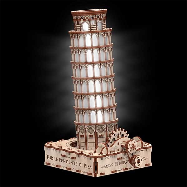 Mr. Playwood Torre de Pisa (Eco - light) Kits de construcción en madera contrachapada de alta calidad con las piezas precortadas. Fácil montaje sin pegamento, un gran entretenimiento para toda la familia.