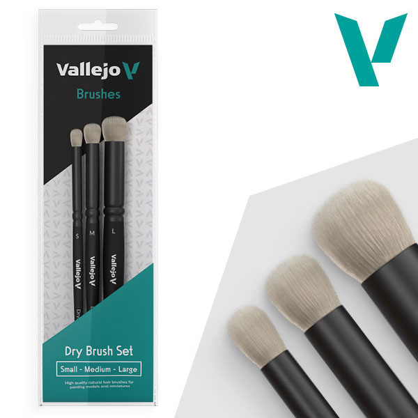 Juego 3 pinceles Vallejo Dry Brush » Mister Model