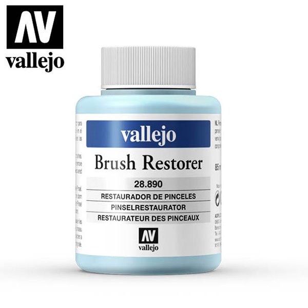 Acrylicos Vallejo 28890 Restaurador de Pinceles 85ml Líquido para suavizar y restaurar pinceles. Mejora y alarga la vida de todos los pinceles.