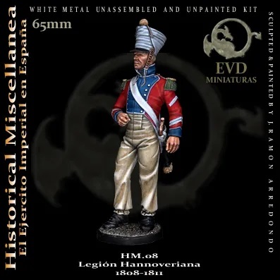 el viejo dragon hm08 Legión Hannoveriana 1808-1811 Figura de colección en metal blanco para montar y pintar. Época: S.XIX dc.