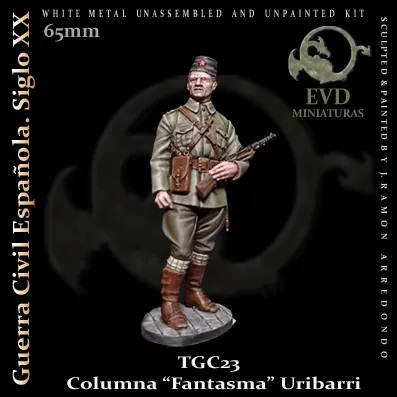 Columna “Fantasma” Uribarri Figura de colección en metal blanco para montar y pintar. Época: Guerra Civil Española.