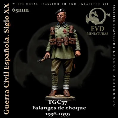 el viejo dragon tgc37 Falanges de choque 1936-1939 Figura de colección en metal blanco para montar y pintar. Época: Guerra Civil Española.