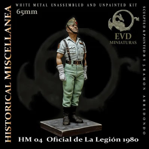 El Viejo Dragon HM04 Oficial de la Legión 1980 Figura de colección en metal blanco para montar y pintar. Época: S.XX dc. Escultura Ramón Arredondo Escala 65mm / 1:30