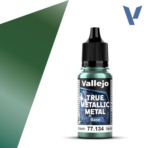 vallejo true metallic metal 77.134 Verde Sombrío – Dusken Green 18ml Alto poder de cubrición para capas base, con acabado suave y homogéneo y gran capacidad auto-nivelante. Puedes mezclar los colores entre sí para conseguir nuevos tonos