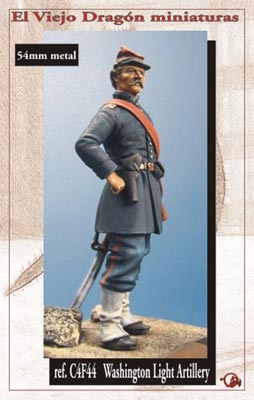 Washington Light Artillery Officer -1863 Figura de colección en metal blanco para montar y pintar. Escultura Ramón Arredondo Escala 54mm / 1:32