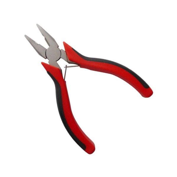 Dismoer Alicate Universal Punta con Corte Alicate de bocas planas con dientes y corte. Para uso general en modelismo, manualidades, electrónica y artesanía. Mango de goma aislante y antideslizante. Longitud 120mm