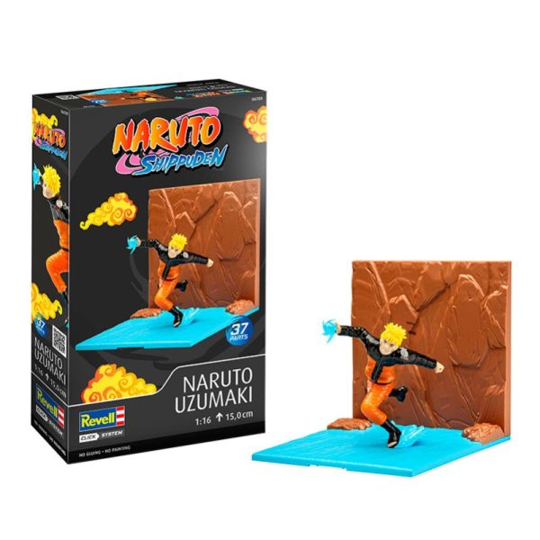 Revell Naruto Uzumaki 1/16 El innovador Click-System garantiza un montaje rápido: los componentes multicolores, fabricados con precisión, se conectan de forma estable con un simple encaje y se decoran con pegatinas. Estos kits sencillos son una forma accesible de despertar el interés de los jóvenes por el modelismo y desarrollar su creatividad. Altura 15cm