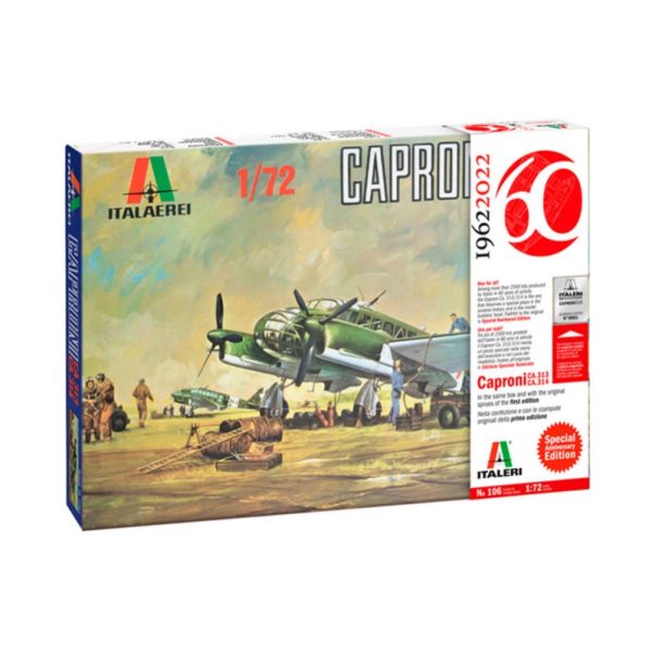italeri 0106 1/72 Caproni Ca. 313/314 Special Edition Kit en plástico para montar y pintar. Se puede montar la versión CA.313 o la CA.314 Hoja de calcas con 4 decoraciones