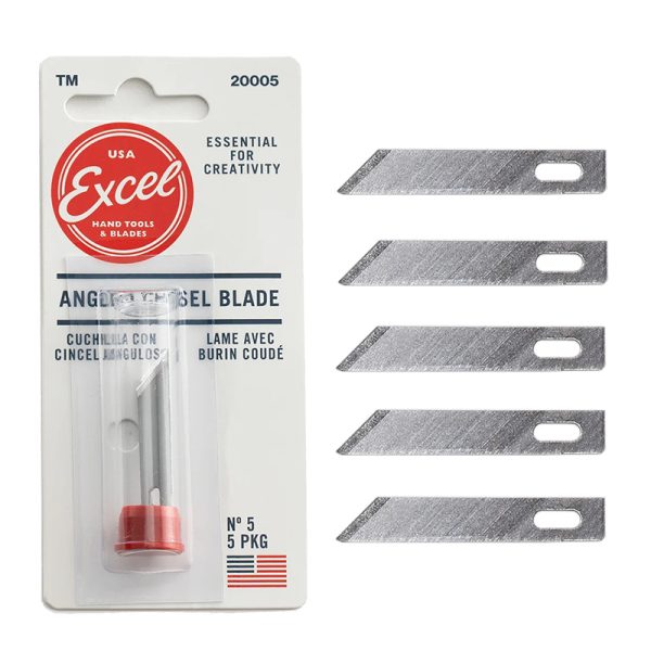 Excel nº05 Hoja Cutter en Ángulo (5uds.) Juego de 5 hojas con doble filo para mango de cutter nº 1.