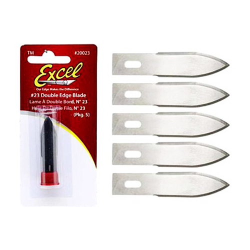 Excel nº23 Hoja Cutter de doble filo (5uds.) Juego de 5 hojas con doble filo para mango de cutter nº 2 y 5.