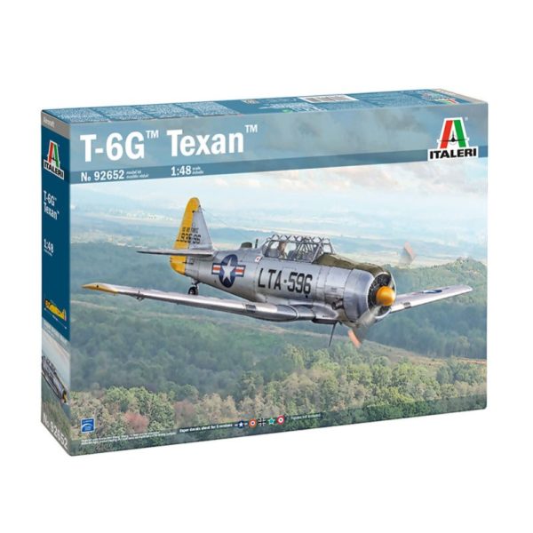 italeri T-6G Texan 1/48 Maqueta en plástico para montar y pintar. Hoja de calcas con 5 decoraciones. Longitud 190mm. 