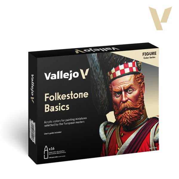 Folkestone Basics Set Este set rinde tributo al legendario evento “Euromilitaire”, que se celebró, durante muchos años, en la localidad inglesa de Folkestone. Fruto de una exhaustiva investigación, y de las conversaciones con multitud de pintores, que desvelaron sus trucos, te presentamos este set, que ofrece un variado surtido de colores para lograr esos efectos de pintura que te ayudarán a conseguir resultados ganadores en competiciones y concursos de miniaturas.