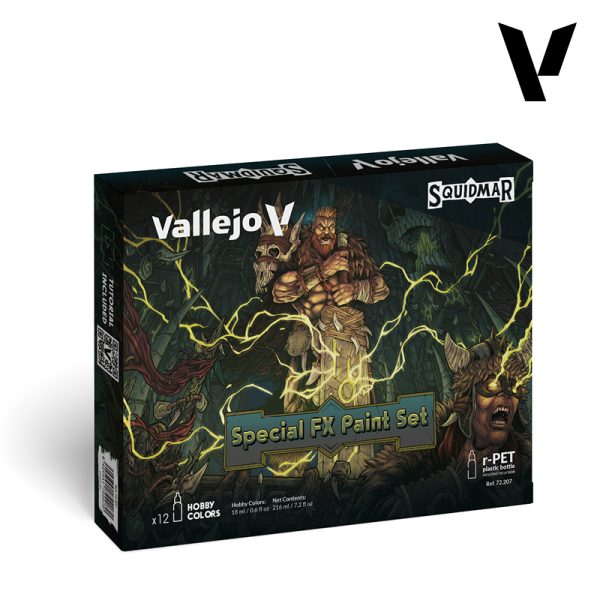 Special FX Paint Set ¿Alguna vez has querido que tus magos parezcan realmente mágicos? ¿Llevar tus miniaturas al siguiente nivel, con una profundidad y saturación extraordinarias? ¿O quizá tienes un enjambre de alienígenas que necesita un efecto radiante para intimidar a sus enemigos? Sea lo que sea lo que imagines, Special FX Paint Set tiene lo que necesitas: 4 Colores Fluo + 2 Colores Xpress + 6 Tintas.