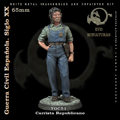 el viejo dragon tgc51 Carrista republicano Figura de colección en metal blanco para montar y pintar. Época: Guerra Civil Española. Escultura Ramón Arredondo