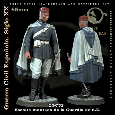 el viejo dragon tgc52 Escolta montada de la guardia de S.E. Figura de colección en metal blanco para montar y pintar. Época: Guerra Civil Española. Escultura Ramón Arredondo