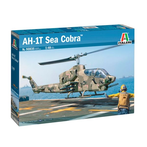 italeri 90835 Bell AH-1T Sea Cobra Kit en plástico para montar y pintar. Hoja de calcas con 4 decoraciones USMC